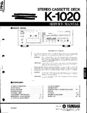 Yamaha K-1020 Service Manual