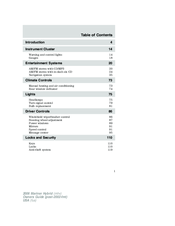 Ford 2006 Mariner Hybrid Owner's Manual