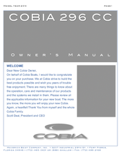 COBIA 296 CC 2014 Owner's Manual