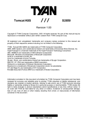 TYAN Tomcat K8S S2850 User Manual