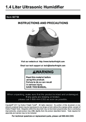 Harbor Freight Tools 68758 Instructions And Precautions
