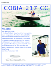 COBIA 217 CC Owner's Manual