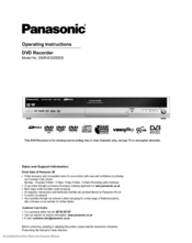 Panasonic Diga DMR-ES20DEB Operating Instructions Manual
