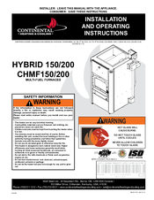 Continental Heating & Cooling CHMF150 Installation And Operating Instructions Manual