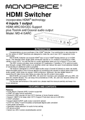 Monoprice MD-415ARC Instruction Manual