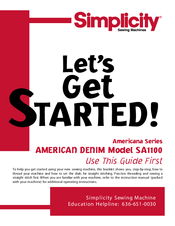 Simplicity American Denim SA1100 Getting Started Manual