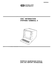 Control Data Corporation SYSTEMS TERMINAL II Hardware Maintenance Manual