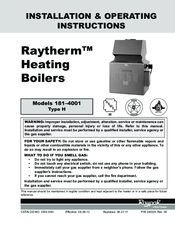 Raytherm 181 Installation & Operating Instructions Manual