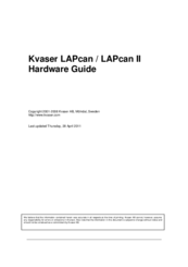 Kvaser LAPcan II Hardware Manual
