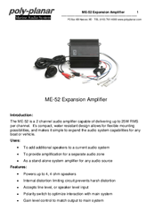 poly-planar ME-52 User Manual