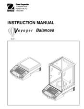 OHAUS Voyager Balances Instruction Manual