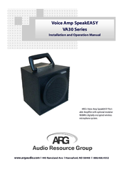 ARG Voice Amp SpeakEASY ARG-TX900BP Installation And Operation Manual