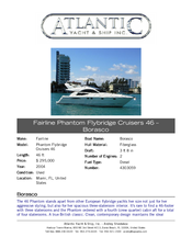 FAIRLINE Fairline Phantom Flybridge Cruisers 46 - Borasco Owner's Manual