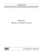 DSC WLS920 Installation Manual