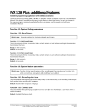 ESI IVX 128 Plus Installer's Programming Supplement