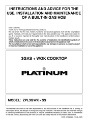 Platinum ZPL3GWK-SS Installation Instructions Manual