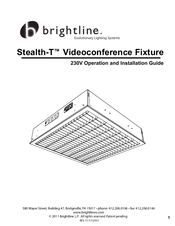 Brightline Stealth-T Operation And Installation Manual