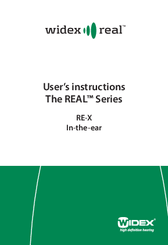 Widex RE-X Real Series User Instructions