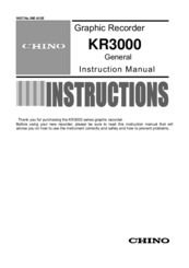 Chino KR3000 Series Instruction Manual