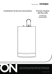 Potterton Promax System HE Plus LPG Installation & Service Instructions Manual