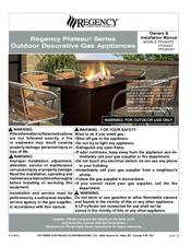 Regency Fireplace Products Plateau PTO30CFT User Manual
