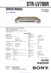 Sony STR-LV700R Service Manual