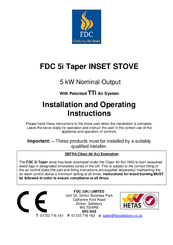 FDC 5i Taper Installation And Operating Instructions Manual