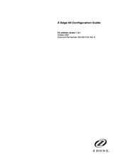 Zhone Z-Edge 64 Configuration Manual