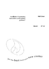arcelik BT 44 Installation & Operating Instructions Manual