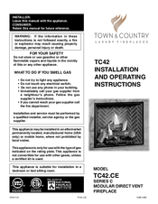 Town & Country Fireplaces TC42 SERIES C Installation And Operating Instructions Manual