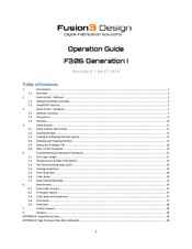 Fusion3 Design F306 Generation I Operation Manual