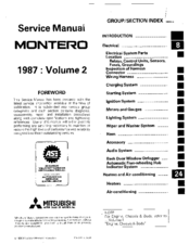 Mitsubishi Montero 1987 Service Manual