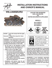 American Hearth WILLIAMSBURG ALS-18CR2-2 Installation Instructions And Owner's Manual