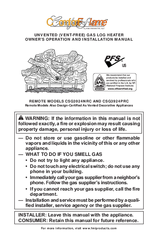 Comfort Flame CSG3924PRC Owner's Manual