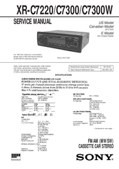 Sony XR-C7300W Service Manual