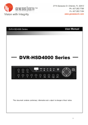 Genesis DVR-HSD4000 Series User Manual