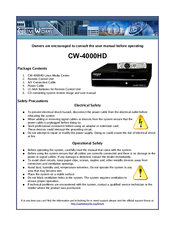 CaptiveWorks CW-4000HD Quick Start Manual