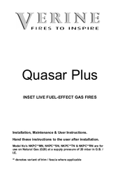 Verine Quasar Plus NKPC-SN Series Installation, Maintenance & User Instructions