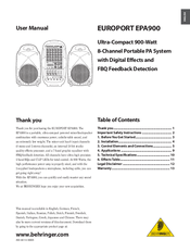 Europort EPA900 User Manual