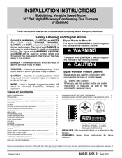 Tempstar F9MAC Installation Instructions Manual