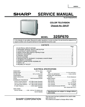 Sharp 32SF670 Service Manual
