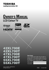 Toshiba 55XL700T Owner's Manual