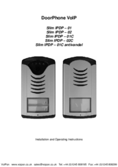 VoIPon Slim IPDP - 01 Installation And Operating Instructions Manual