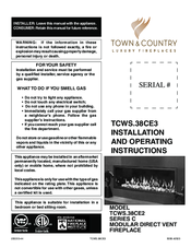 Town & Country Fireplaces TCWS.38CE3 Installation And Operating Instructions Manual