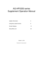 Panasonic AP-HPX250 Series Operation Manual