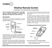 FRIEDLAND Wirefree Remote Control Installation And Operating Instructions