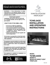 Town & Country Fireplaces TCWS.54CE SERIES C Installation And Operating Instructions Manual