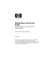 HP Compaq nx6125 Maintenance And Service Manual