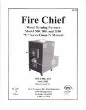 Fire Chief e 1100 Owner's Manual