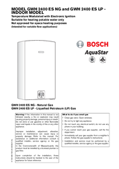 Bosch AquaStar GWH 2400 ES LP Manual